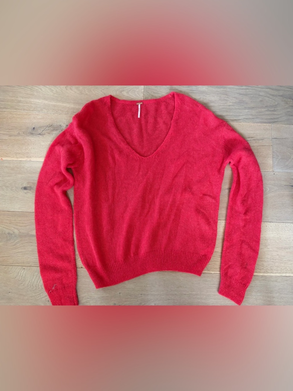 Free People gossamer oversized lightweight alpaca wool blend v neck sweater - S